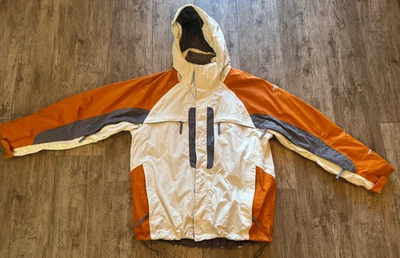 THE NORTH FACE 3 IN 1 HYVENT WHITE, ORANGE, & GRAY SNOWBOARDING JACKET-LARGE - Image 1 of 4