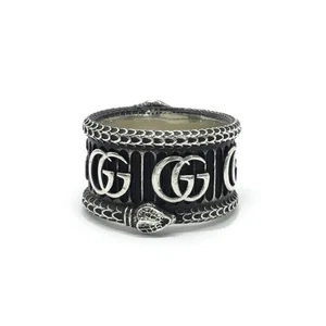 GUCCI Gg Marmont Anillo Serpiente Accesorios Ag925 Plata Talla 19 Jp Aprox. 18 16.3G - Imagen 1 de 9