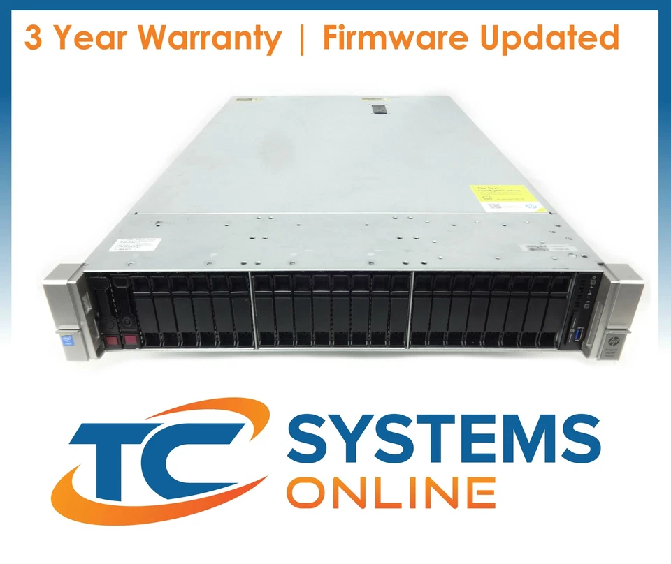 HP DL380 G9 24SFF 2xE5-2680v3 2.5GHZ=24Cores 64GB 2x300GB 12G SAS P440ar - Bild 1 von 2