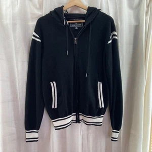 Nick Danger Black Varsity Full Zip Knit Hoodie Striped Mens Size M - Bild 1 von 9