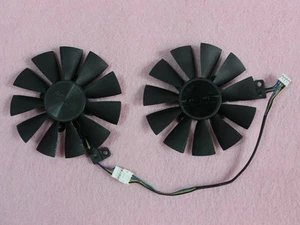 Paar Lüfter Kühler Lüfter für ASUS GTX 1060 GTX 1070 RX 470 RX570 580 T129215BU 87mm - Bild 1 von 4