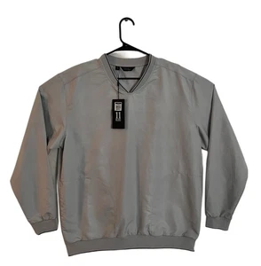 NWT Walter Haagan Pullover Jacket Size L Gray/White Plaid V-Neck 11 Majors - Picture 1 of 10
