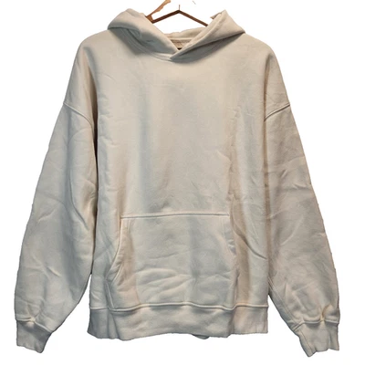 Abercrombie & Fitch Soft And Fleece Hoodie Size L Cream Sweatshirt Pocket Y2K - Image 1 of 4