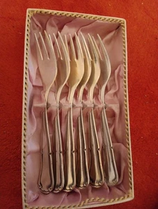 6 KUCHENGABELN,100er Silber  In ORIGINALKARTON - Bild 1 von 3