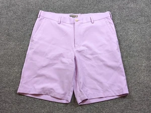 Peter Millar Shorts Men 35 Purple Crown Sport Golf Performance Flat Front Chino - Picture 1 of 7