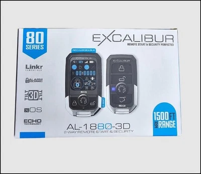 Excalibur AL-1880-3D Alarm & Remote Start with 3-Color LCD Remote 2-Way  New - Image 1 of 3