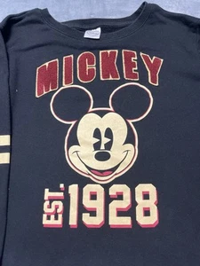 Disney Mickey Mouse Sweatshirt Women’s Size L Black Long Sleeve Pullover #1375 - Picture 1 of 7