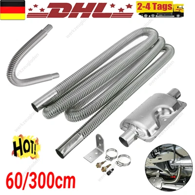 MARKENLOS/GENERISCH 60/300cm Abgasrohr Abgasschlauch φ25mm Diesel Standheizung Schalldämpfer Auspuff