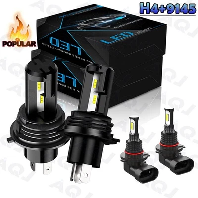 For Pontiac Vibe 2003-2008 H4 9145 LED Headlight Bulb Hi/Low Beam Fog Light Kit - Image 1 of 4