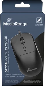 Mediarange Maus optisch mit Kabel 6 Tasten 2400 dpi schwarz USB-C MROS271 - Bild 1 von 4