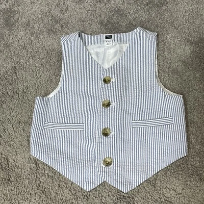 Janie And Jack Boys Seersucker Suit Vest Size 6-12 Months - Image 1 of 4