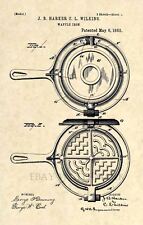 Official Waffle Iron US Patent Art Print- Vintage Antique Breakfast Eggs 159