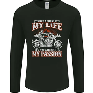 Motorbike Its My Passion Biker Motorcycle Mens Long Sleeve T-Shirt - Picture 1 of 25