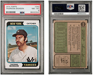 1974 Topps #340 THURMAN MUNSON  PSA 8 NM-MT ***New York Yankees***