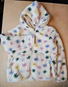 NWOT HANNA ANDERSSON SNOWFLAKES MARSHMALLOW FLEECE HOODIE JACKET 110 5 $62 - Picture 1 of 6