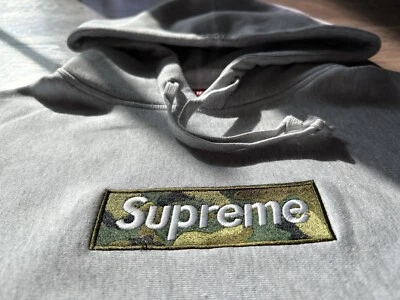 Supreme Box Logo Hoodie Sweatshirt FW23 Ash Grey Size L - Image 1 of 3