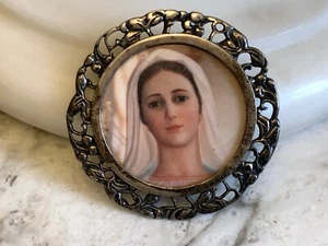 Broche vintage con marco de fotos de plata esterlina 0,925 - Imagen 1 de 4