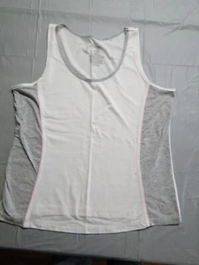 Danskin NOW weißes & graues Pyjama-Tanktop - Damen XXL - vorgetragen - Bild 1 von 4