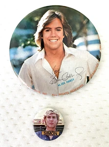 1980's Shaun Cassidy as Joe Hardy & Simon Le Bon from Duran Duran Pinbacks - Picture 1 of 3