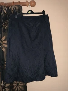 Ladies Garry Weber navy blue lined skirt side pockets belt loops size 18 - Picture 1 of 9