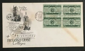 US FDC # 1065 Land Grant Colleges 100th Anniversary Blk of 4 Unaddressed - Picture 1 of 1