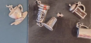 Coffee Lover Charms - Travel Mug, Creamer, Coffee Mug, Cup & Spoon, French Press - Picture 1 of 4