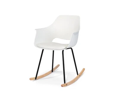 Sillón Silla Mecedora Madera Plástico Design Ergonómico Moderno Set 2 Piezas - Imagen 1 de 2