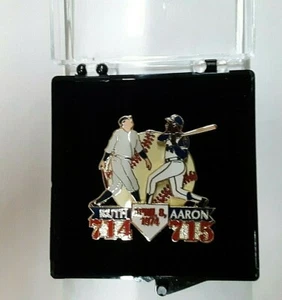 Babe Ruth 714 Hank Aaron 715 Vintage Home Run Record Commemorative Lapel Pin   - Picture 1 of 3