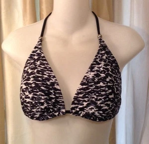 Mossimo Ladies String Bikini Swimsuit Top Size M Med Grey Camo Black Grey White - Picture 1 of 6