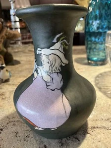 Beautiful 7.5” Stellmacher Teplitz Arts & Crafts Hand Decorated Pottery Vase - Picture 1 of 10