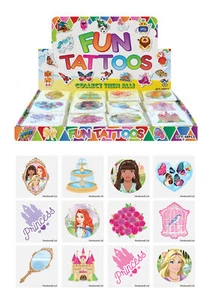 72 Princess Temporary Tattoos (6 Bags Of 12) - Pinata Loot/Party Bag Fillers Kid - Picture 1 of 1
