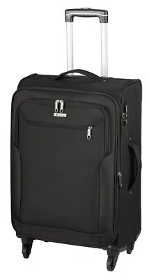 Leichter Bordgepäck Koffer 55 cm Weicher Stoff Rollen Trolley Schwarz Bowatex - Bild 1 von 3