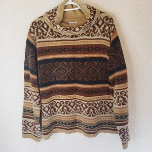 White Stag Womens 16/18 XL Vintage Cowl N. Sweater Brown Aztec Southwest Boho - Picture 1 of 12