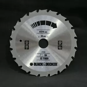 Black & Decker 210mm x 30mm 20T TCT Circular Saw Blade for Wood Chipboard Boards - Picture 1 of 1
