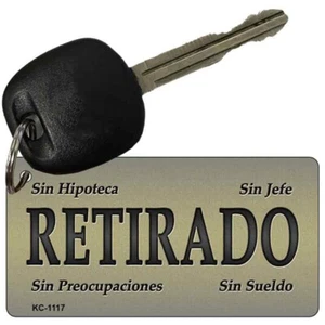 Retirado Novelty Metal Aluminum Key Chain License Plate Tag Art - Picture 1 of 1
