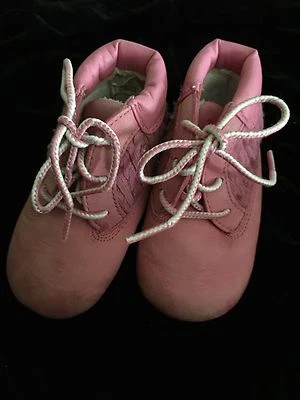 Timberland Bebé Niña Rosa Gamuza Cuero Logo Cordones Parte Inferior Suave Botas de Cuna 3 Foto 1 de 4
