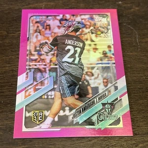 2021 Topps 1st Edition PLL Lacrosse Justin Anderson Rc Pink Foil /15 #18 - Picture 1 of 4
