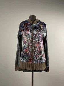 Rare Desigual Damen Multicolor Velvet Full Zip Hooded Jacket Cardigan Size XL - Bild 1 von 11