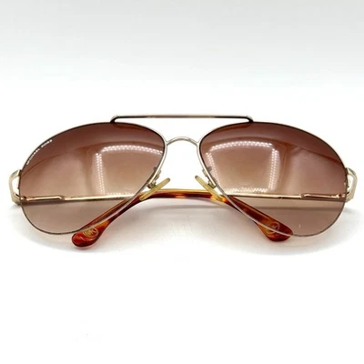 Michael Kors Aviator Sunglasses Gold Metal Frame & Brown Gradient Lenses VTG - Image 1 of 4