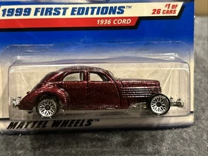 HOT WHEELS VHTF 1999 FIRST EDITION #1 1936 CORD RARE VARIATION NO FRONT FENDERS - Picture 1 of 10