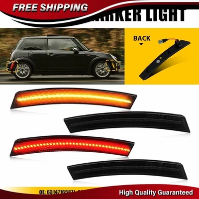 4PCS Amber & Red Full LED Side Marker Light Lamp For Mini R50 R52 R53 2002-2008 - Image 1 of 4