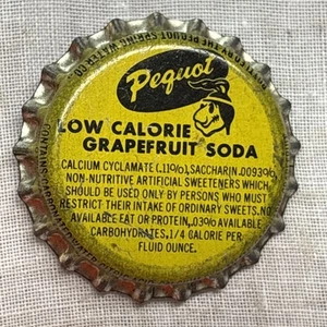 Vtg Pequot Low Calorie Grapefruit Soda Cork Back Bottle Cap #1089 Glastonbury - Picture 1 of 14