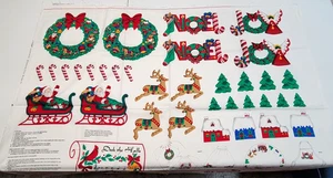 Cranston VIP Old-Fashioned Christmas Wreath SANTA Squares Deck The Halls Cut Sew - Picture 1 of 21