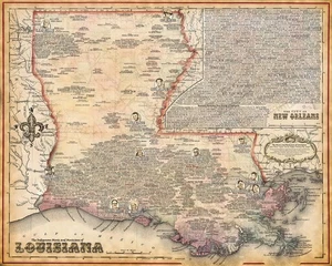 LOUISIANA MUSIC MAP POSTER: Birthplaces of Blues/Jazz/R&B/Cajun/Zydeco Musicians - Picture 1 of 1