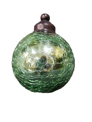 绿色裂纹玻璃凝视地球球花园草坪装饰 6 英寸 — 第 1/4 张图片