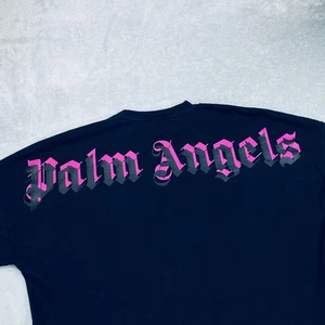 Palm Angel T Shirt Mens Large Black Logo Print Streetwear Oversized Crew Neck - Picture 1 of 13
