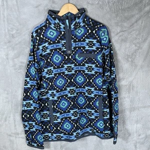 Joe Browns 1/4 Zip Sweatshirt Mens Large Blue Aztec Print - Bild 1 von 7