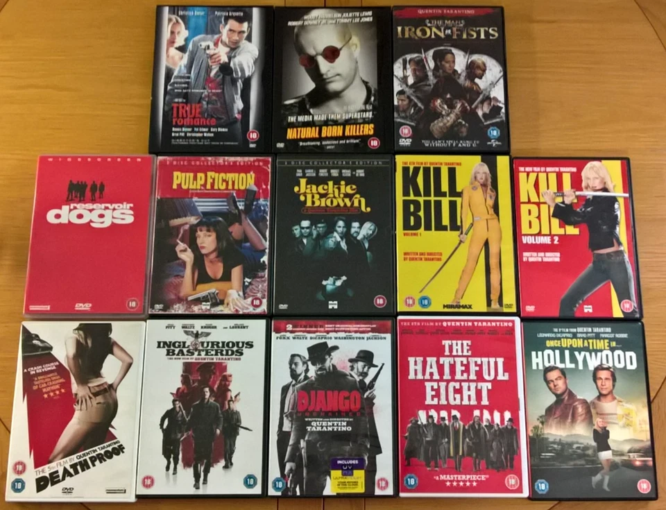 Quentin Tarantino Complete DVD Collection  R2 Pulp Fiction Reservoir Dogs more - Image 1 of 1