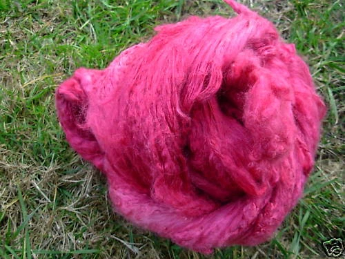 Mulberry Silk Hand Dyed  Silk 4 Ounces Spin FUSHIA - Image 1 of 1