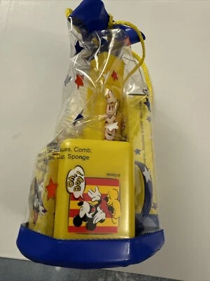 Vintage Disney Mickey Mouse Toiletry Bag Comb Brush Soap Tissue Cup C34 - Image 1 of 4